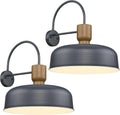 Outdoor Barn Light Gooseneck Barn Light, Farmhouse Exterior Wall Mount Light Vintage Wall Lighting Fixture Industrial Sconce Lantern for Porch, Entryway, Garage, Blue, 2 Pack, Large