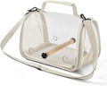 Bird Carrier Backpack Bird Bag Panoramic View Breathable Foldable with Perch Removable Tray for Peony Little Sun Tiger Skin Monk (White)