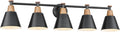 FEMILA 37.4" Black Vanity Light, Black Bathroom Light Fixture, Bathroom Lighting Fixtures Over Mirror with Matte Black Finish, 4FG59B-5W BK