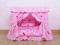 Princess Pink Strawberry Pet Dog Cat Handmade Bed House+1 Candy Pillow Canopy (S)