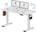 FLEXISPOT 55x24 Inch Electric Height Adjustable Standing Desk for Home & Office, Splice Board Desk for Computer Workstation, Study, or Creative Setup, White