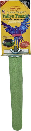 Polly's Pastels Nail Trimming & Beak Conditioning Safety Perch for Cockatiels, Cockatoos, Macaws, Parakeets, Budgies, Parrots and All Other Birds (Green, Large-1 1/2