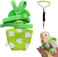 Adjustable Bird Diaper Harness Flight Suit Clothes with 80 Inch Flying Leash Rope for Parrots Conure Cockatiel (Green,XL)