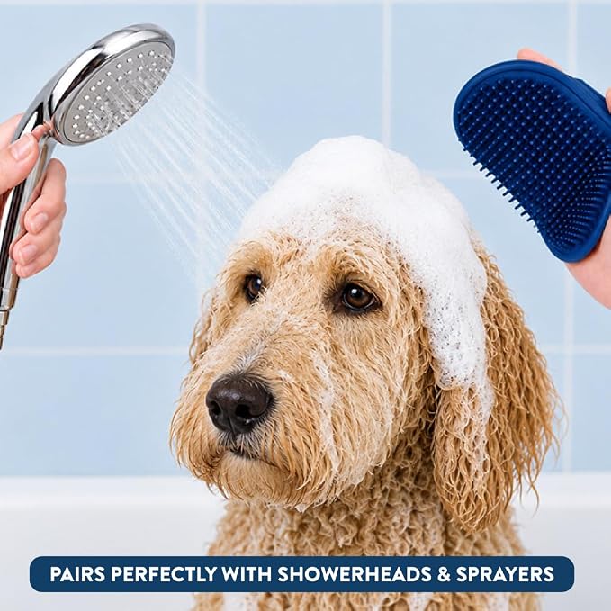 Bodhi Dog Shampoo Brush - Pet Grooming & Bath Supplies for Dogs and Cats - Bath Brush for Long & Short Hair - Premium Scrubber for Shower, Showerhead, Sprayer & Bathing (One Pack, Green)
