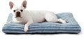 FURTIME Washable Small Dog Bed, Deluxe Dog Crate Beds Comfy Fluffy Kennel Pad Anti-Slip Pet Sleeping Mat for Puppy/Cat, Machine Washable Dogs Pillow, 23"x18"x3", Blue