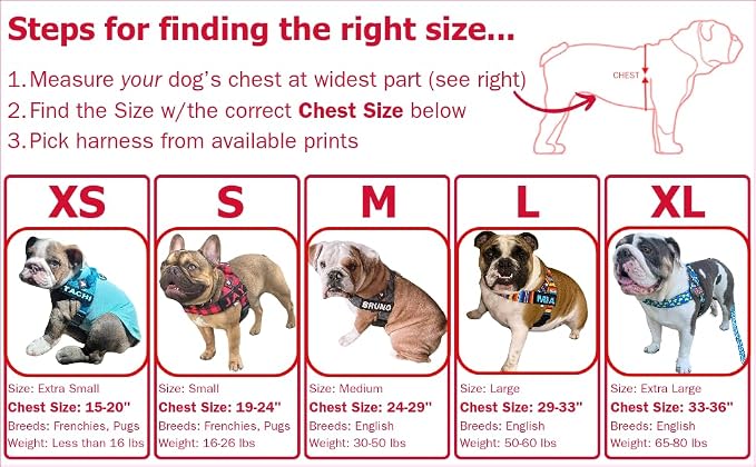 Adjustable Dog Harness– No Pull, No Choke – for English Bulldogs, French Bulldogs, Pugs & Broad-Chested Breeds – Easy, Safe Walks (Check, Large)