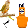 MANON ROSA Bird Diapers Leash Set Washable Reusable Handmade Flight Suit Waterproof Inner Layer - Protective Parrot Nappy Clothes Parakeets Macaws Budgies Canaries (Orange1,Sun Conure)