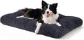 JOEJOY Large Dog Bed Crate Pad, Deluxe Plush Washable Dog Beds Fulffy Soft Kennel Pad Anti-Slip Pet Sleeping Mat for Large Medium Small Dogs, 35" x 23", Dark Grey
