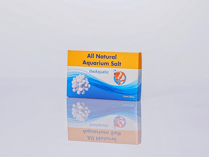 Premium Aquarium Salt, Aquarium Salt Freshwater Tablets for Aquarium Water Treatments Essential Supplies (15 Tablets)
