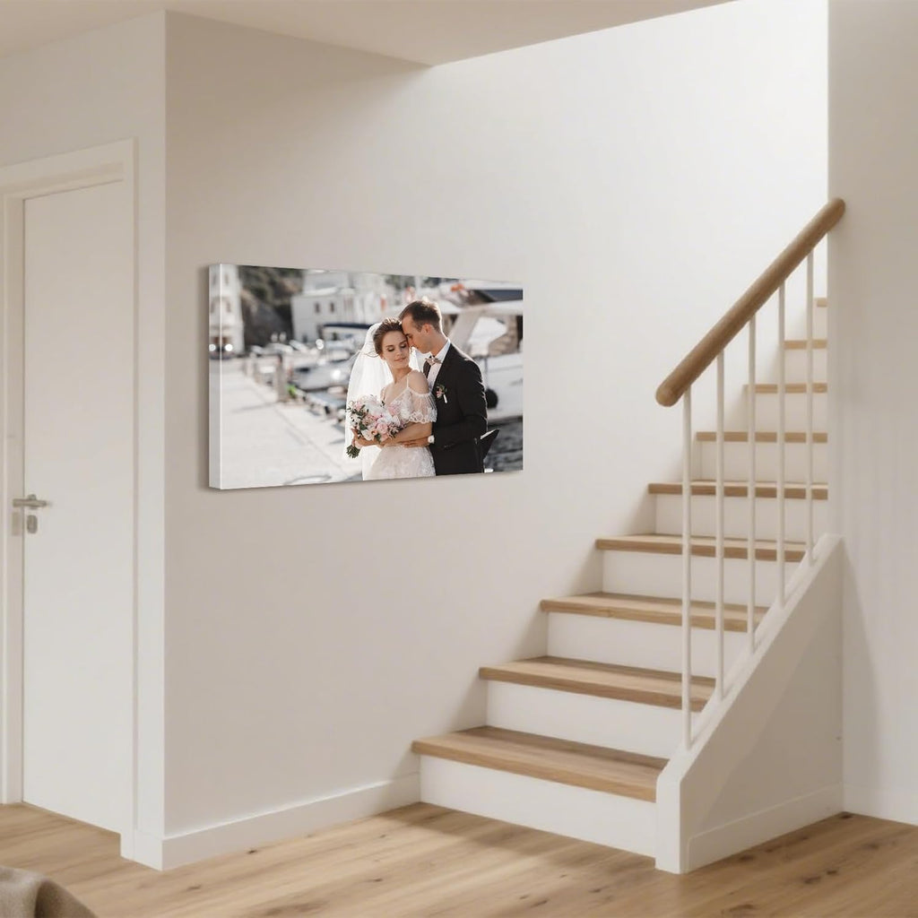 Personalized Custom Canvas Prints with Your Photos & Text, Customized Picture Print, Transform Own Images Into Framed Wall Art Digitally Printed Photo to Canvas, Keepsakes Gifts for Family 30x20’’