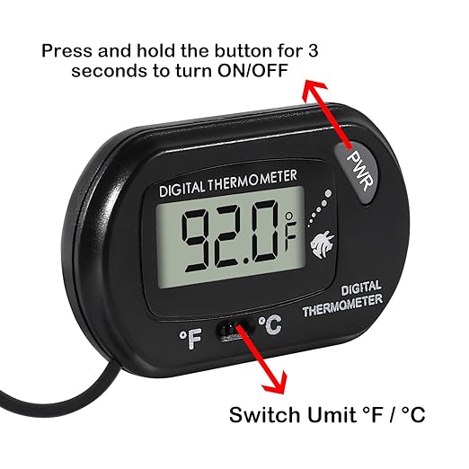 15Pcs Aquarium Thermometer Fish Tank Thermometer Reptile Fahrenheit Terrarium Water Temperature Indicator Test Digital with LCD Display Fahrenheit/Celsius
