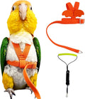 Adjustable Bird Harness with Elastic Leash, Pet Parrot Harness and Leash, Adjustable Training Design Anti-Bite, Bird Nylon Rope with Cute Wing for Conure (Orange,XL)