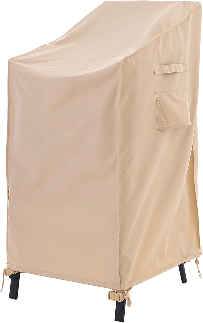 F&J Outdoors Waterproof UV Resistant Heavy Duty High Back / 4 Stackable Chairs Cover, 27" W x 34" D x 41" H