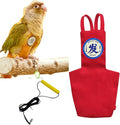 MANON ROSA Bird Diapers Leash Set Washable Reusable Handmade Flight Suit Waterproof Inner Layer - Protective Parrot Nappy Clothes Parakeets Macaws Budgies Canaries (Red6,Cockatiel)