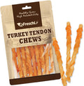 AFreschi Turkey Tendons for Dogs, USA-Sourced, Healthy Dog Treats, Rawhide-Free Puppy Chews, Long Lasting, All Natural, Hypoallergenic Dog Treats, Classic Series, Coil (L), 3 oz Pack