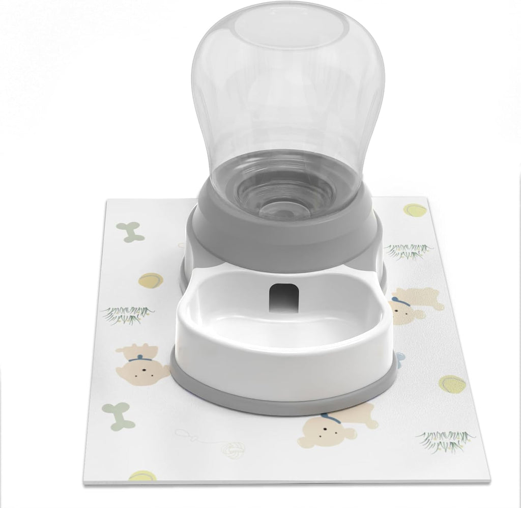 1 Gallon Automatic Dog Water Bowl Dispenser - Staltwo Premium Pet Water Dispenser with Non-Slip Mat,Large Capacity Water Feeder for Cats and Dogs, BPA-Free,1 Gallon Grey