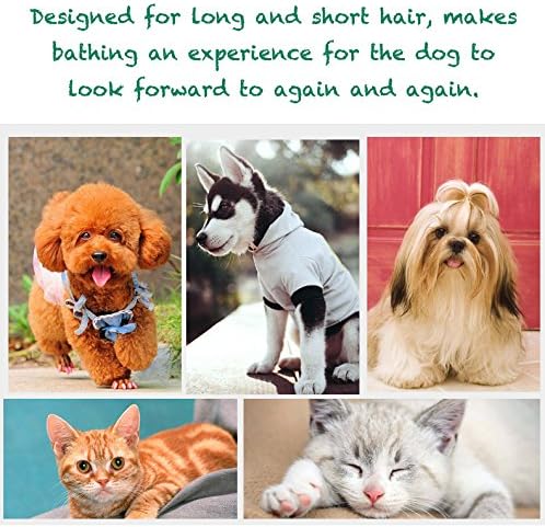 Pet Silicone Shampoo Brush for Long & Short Hair Medium Large Pets Dogs Cats,Shower Wash Curry Brush,Dog hair Products Accessories Dog Back Massage for Long & Short Hair Small Large Pets Dogs(Green)