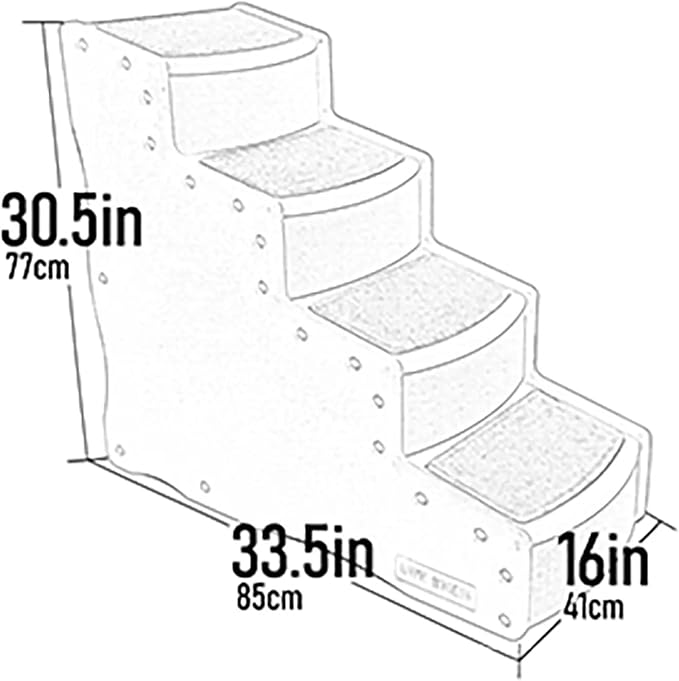 Pet Gear Pet Step IV Pet Stairs, Coffee Bean | 4 Step, For Cats/Dogs, Removable Washable Carpet Treads, Supports 150 Pounds, No Tools Required