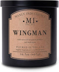 Manly Indulgence Wingman Scented Candles for Men, 2 Wick, 16.5 oz, Premium Soy Blend Wax, 60H Burn, Candles for Home Scented - Made in The USA