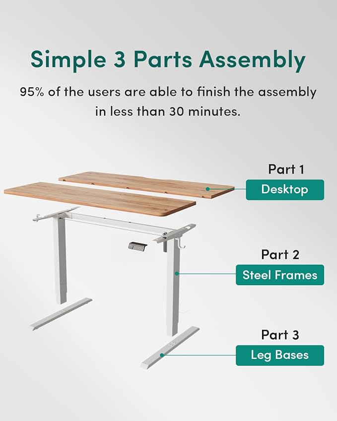 CubiCubi 48 x 24 Inches Electric Standing Desk, Height Adjustable Sit to Stand Desk, Home Office Table with Splice Board, Light Rustic