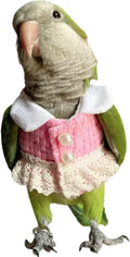 Bird Diaper Flight Suit - Pink Top Bird Clothes Cosplay Photo Prop for Parrots, Lovebirds, Parakeets, Cockatiels & Small Animals (Macaw)