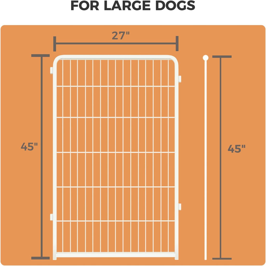FXW Homeplus Unleashed Indoor Dog Playpen - Stress-Free and Safe Play, Heavy Duty 45 Inch 2 Wire Panels Dog Pen for Large Dogs, White│Patented