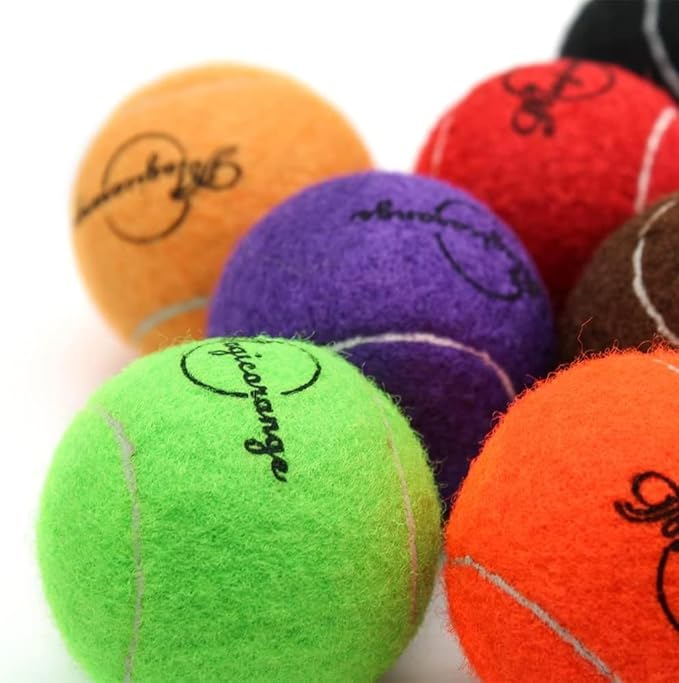 Magicorange Tennis Balls, 12 Pack Advanced Training Tennis Balls Practice Balls, Come with Mesh Bag for Easy Transport, Good for Beginner Training Ball