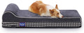 Laifug Orthopedic Memory Foam Extra Large Dog Bed with Pillow and Durable Water Proof Liner & Removable Washable Cover & Smart Design (Large (46"x28"x8"), Black and White Plaid)
