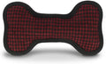 P.L.A.Y. Stuffed Dog Toys, ECO Bones - Extra Durable Squeaker Chew Toy, Great for Teething Puppies & Small, Medium, Large Dog Breeds - Machine Washable, Recycled Materials (Red Houndstooth, Small)