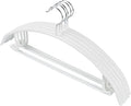 Non-Slip Rubber Coated Metal Hangers No Shoulder Bump, Set of 5/10 Heavy Duty Contour Sweater Hangers for Shirts Coats Dresses or Suits, Rust-Free Closet Clothes Organizer, 16.5”, White