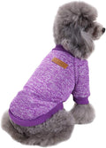Jecikelon Dog Clothes Dogs Sweater Soft Puppies Clothing Winter Puppy Sweaters Warm Outfit for Dogs Small XXS XS Cat Apparel (Purple, XS)