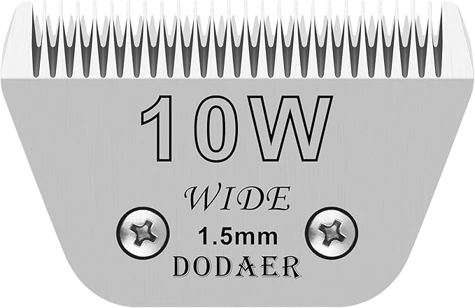 Detachable Pet Dog Grooming Blades-Size 10W Dog Grooming Wide Blade,Cutting Length 1/16" 1.5mm,Compatible with Andi-s,Oster A5,Wahl km10 Clippers