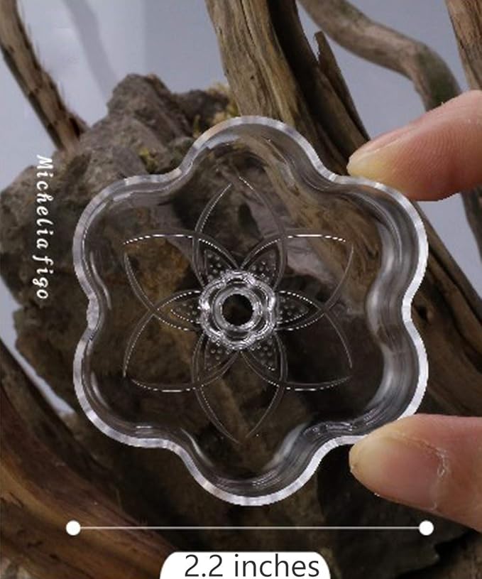 Aquarium Shrimp/Small Fish Feeding Dish Feeder Dish, Acrylic Material, Mini Size (Magnolia Shaped)