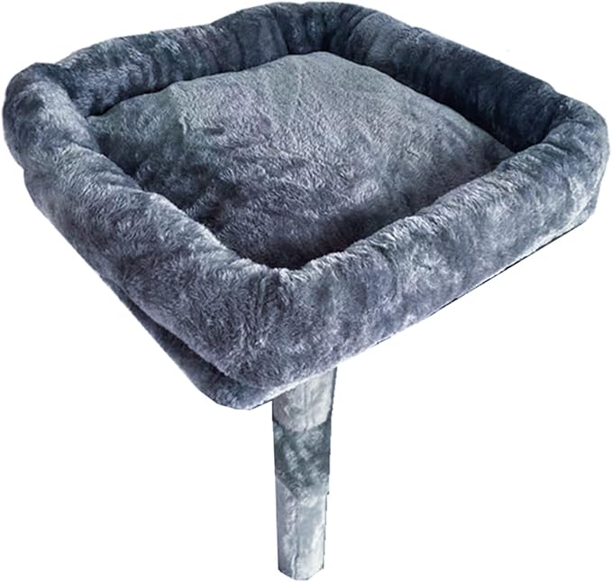 SHENGOCASE Cat Tree Tower Accessories Replacement Parts Top Cushion Bed Cover for Cat Perch with Elastic Band (11.8" x 15.7", Grey)