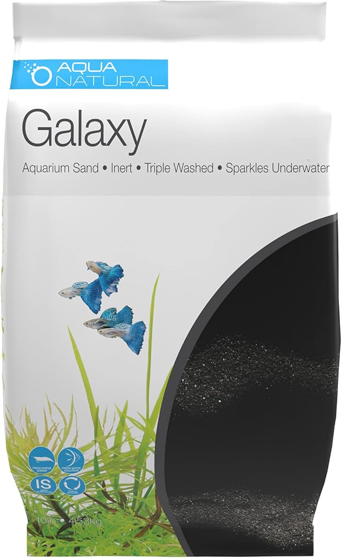 Aqua Natural Galaxy Sand 20lb Substrate for aquascaping, Aquariums, vivariums and terrariums, Black