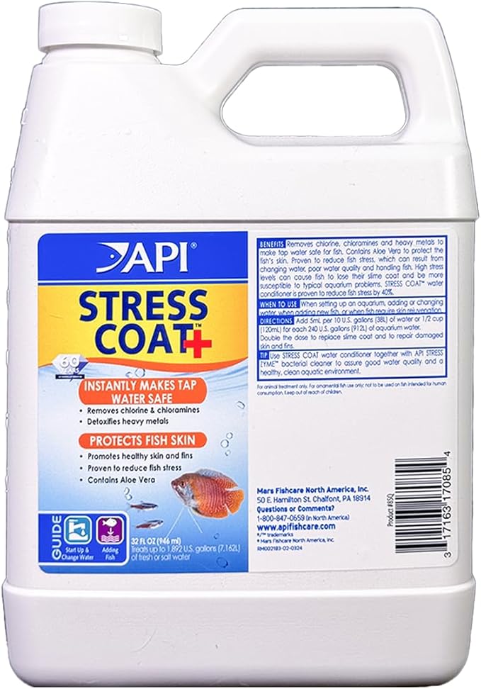 API STRESS COAT Aquarium Water Conditioner 32-Ounce Bottle