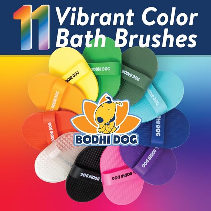 Bodhi Dog Shampoo Brush - Pet Grooming & Bath Supplies for Dogs and Cats - Bath Brush for Long & Short Hair - Premium Scrubber for Shower, Showerhead, Sprayer & Bathing (One Pack, Orange)
