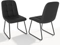 Dining Chairs Set of 2, Modern Kitchen Faux Leather Dining Room Chair for Kitchen Living Dining Room (2 Black)