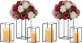 Hewory Glass Hurricane Candle Holder Set of 6, Black Large Hurricane Centerpiece for Table, Tall Floor Square Pillar Candle Holders Lantern Set for Wedding, Anniversary, Party, Fireplace, Dining Room