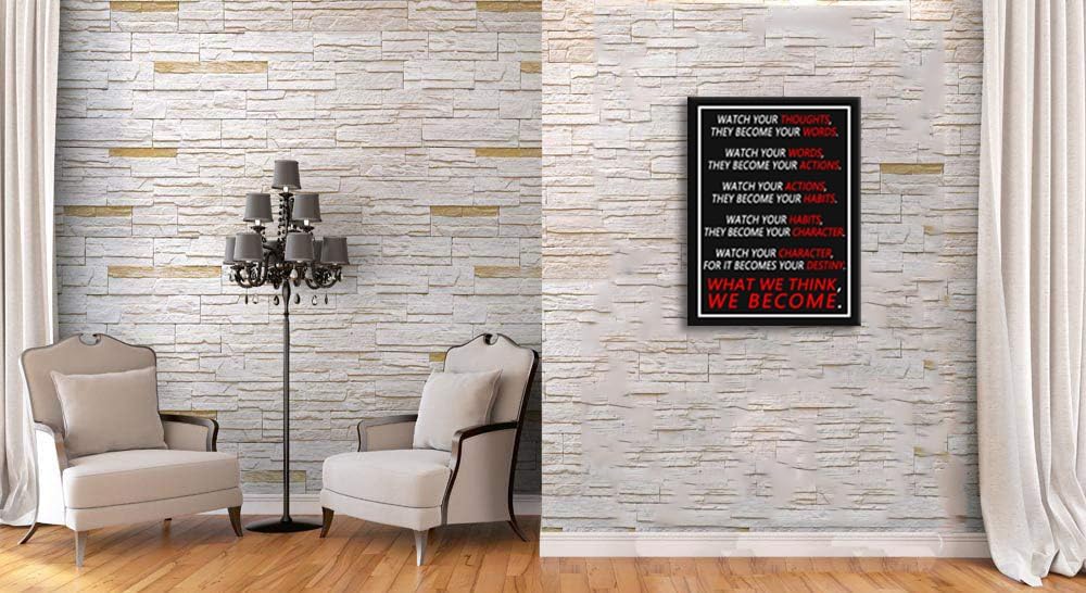Watch Your Thoughts Motivational Canvas Print Wall Art Inspirational Picture Painting Inspiring Entrepreneurs Poster Modern Home Living Room Classroom Office Wall Decor Artwork [30''Wx 40''H]