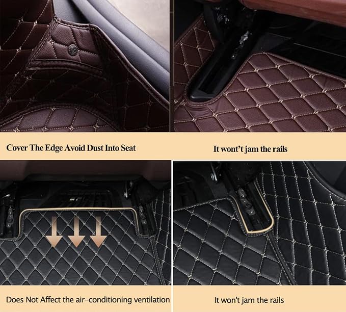 Add Personalized Text/Photo Floor Mats White Customized Full Set Custom Fit Floor Mats Compatible with Cars, SUV, Seda, Pickup, Truck, Electric Vehicles Car All-Weather Floor Liner(White)