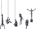 Set of 6 Climbing Men Wall Art Decor Sculpture,Nordic Modern Simplicity Decorative Wall Art, Climbing Man Sculptures,Home & Office Climber Gifts