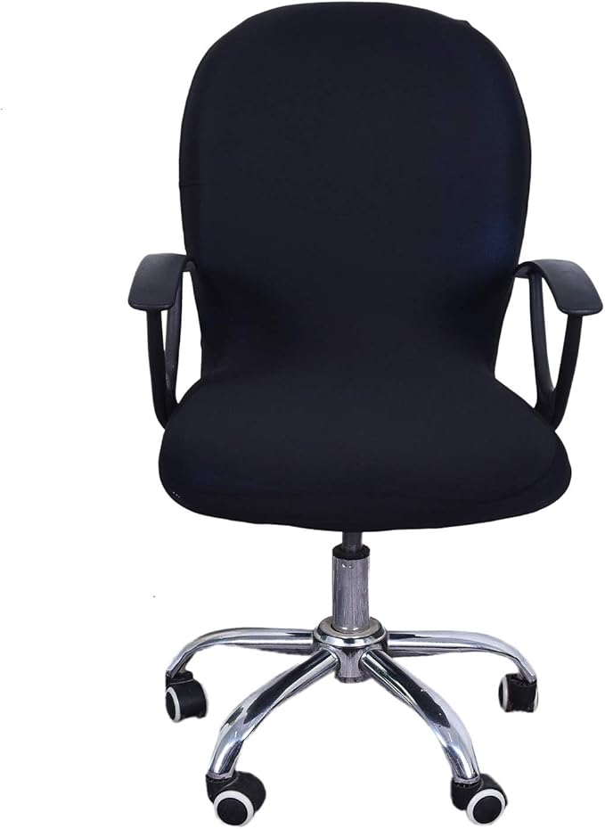 Chris.W Computer Office Chair Cover Stretchable Removable Office Swivel Chair Cover Universal Lift Chair Slipcovers (Black)