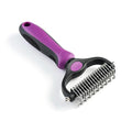 WePet Grooming Rake for Dogs & Cats, Double-Sided Deshedding Brush, Extra-Wide Dematting Tool, Slicker Comb for Undercoat & Loose Hair Removal, Reduces Shedding by 95%, Purple, Large