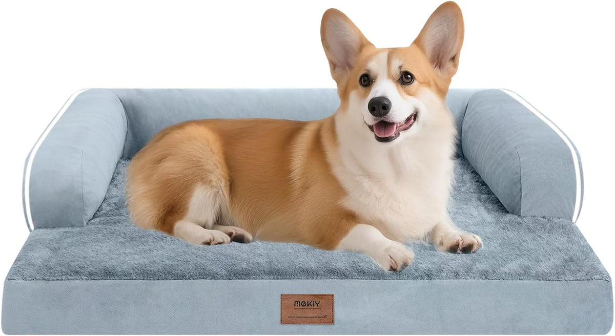 Dog Bed Medium Size Dog-Orthopedic Waterproof Bed for Dogs,Foam Couch Sofa with Washable Removable Cover & Non-Slip Bottom-Grey