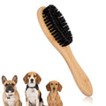 YUXIANLB Boar Bristle Pet Brush with Wood Handle, Soft Brush for Short Hair | Soft Cat and Dog Daily Grooming Tool for Short Hair Cats Small Dogs Gentle Massage Dandruff Removal