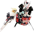 Bird Diaper Parrot Washable Diapers, Parrot Flight Suit, Reusable Nappies for Parakeet Cockatiel Mini Macaw Budgie Conure Lovebird (Black,L)