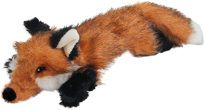 ALL FOR PAWS Dog Squeaky Fox Toy, Stuffed Animal Pet Plush Toys Squeak Chew Toy for Dogs Large