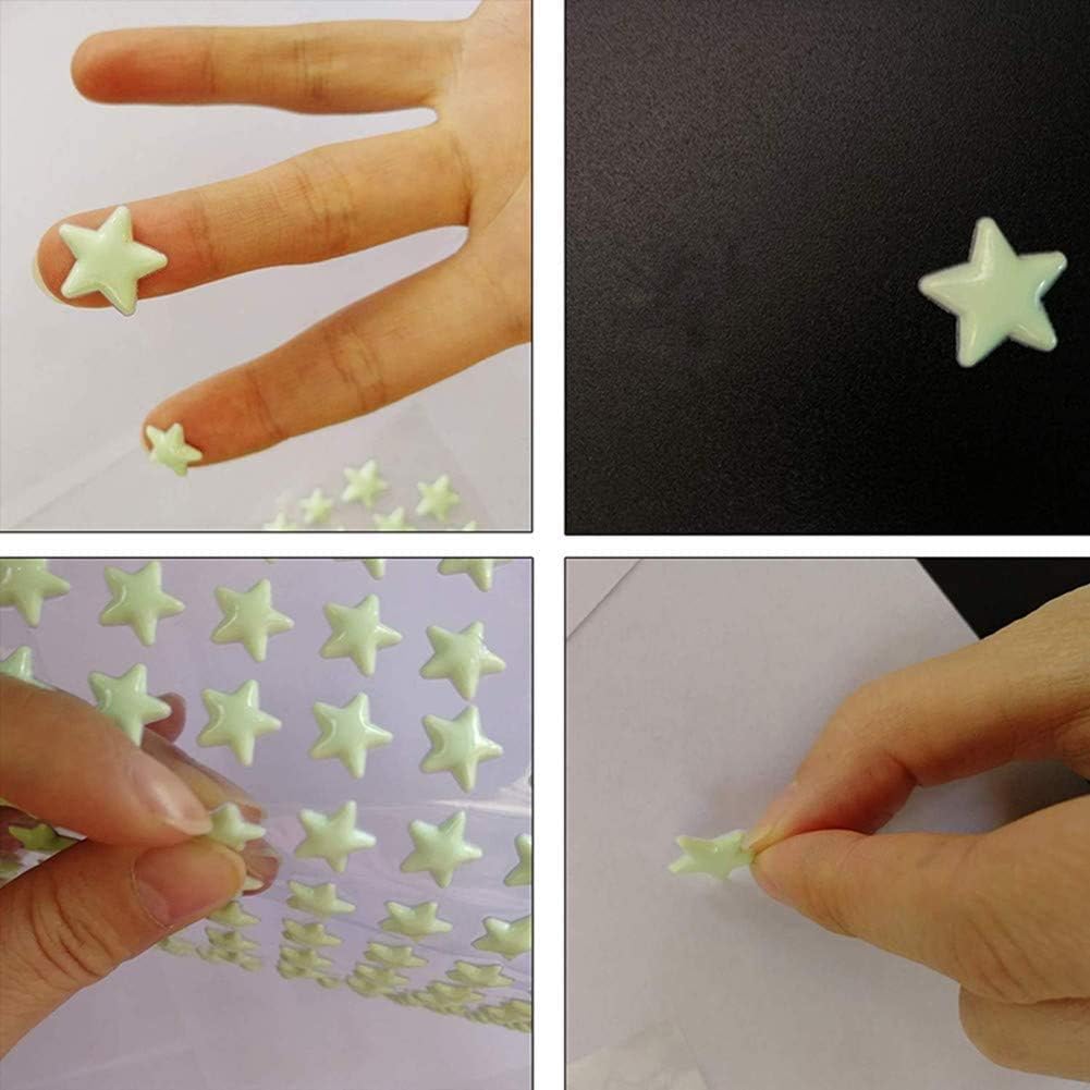 Quanhaigou Realistic 3D Domed Stars Glow in The Dark,615 pcs Dots Stars for Starry Sky, Stickers for Ceiling and Wall Decals, Perfect for Kids Bedding Room Party Birthday Gift(615 pcs)