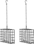 2Pcs Outdoor Suet Cage Bird Feeder, Suets Hanging Bird Feeder fo Attracting Birds, Single Suet Cake Capacity, Fruit Holder Style for Garden Yard Outside Hanging